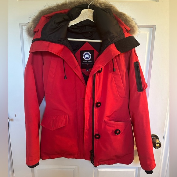 Canada Goose - Red Montebello Parka Winter Coat - Size Small - Picture 2 of 16